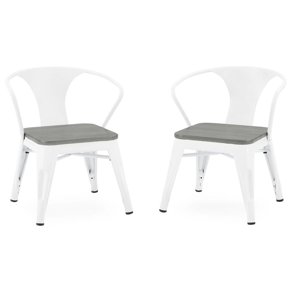 Delta Bistro Chair in White and Grey (Set of 2), , large