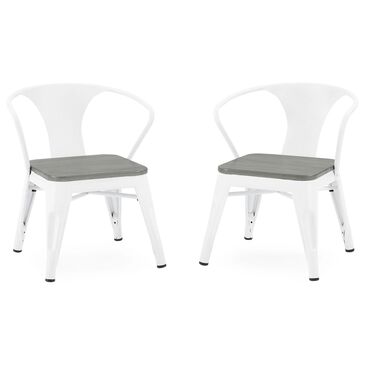Delta Bistro Chair in White and Grey (Set of 2), , large