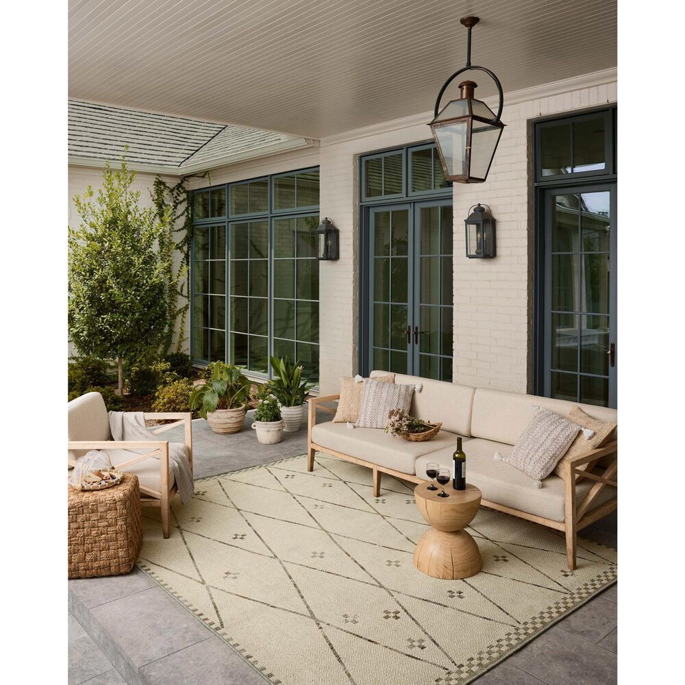 Loloi Saylor Ivory and Pebble 5' x 7'7" Indoor/Outdoor Area Rug, , large