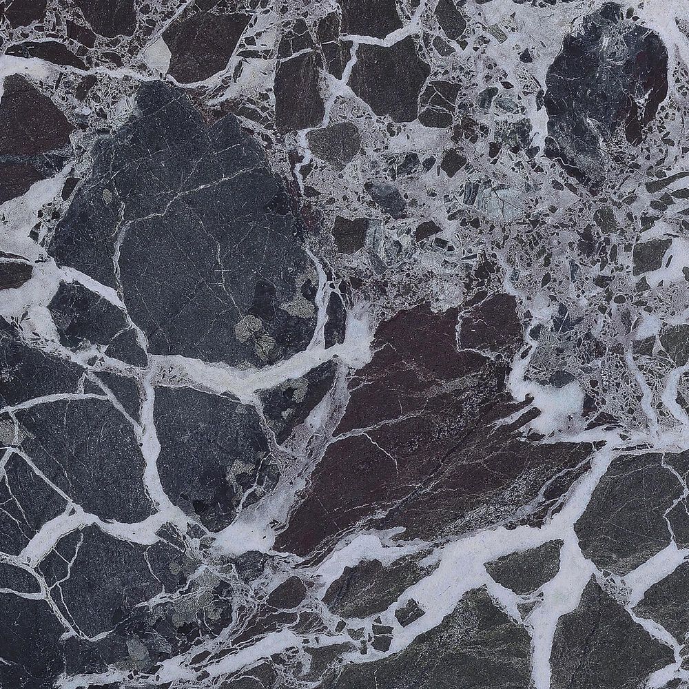 HOMLUX 47" Coffee Table with Marble Glass Top in Black, , large