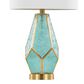 LumiSource Geo Rain Glass Table Lamp in Gold and Turquoise (Set of 2), , large