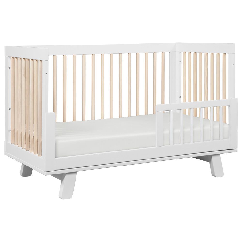 Babyletto Hudson Crib and 3 Drawer Dresser Set in Washed Natural and White, , large