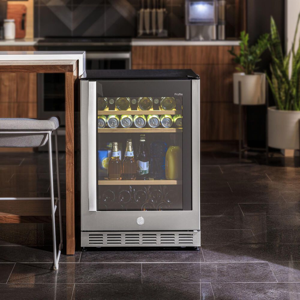 GE Profile 5.1 Cu. Ft. Beverage Center Cooler in Stainless Steel, , large