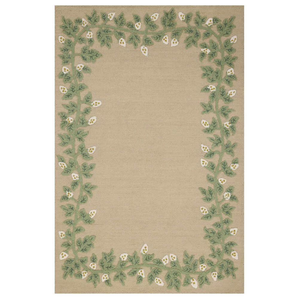 Rifle Paper Co. x Loloi Highgrove Nature Cream 5" x 7"6" Area Rug, , large