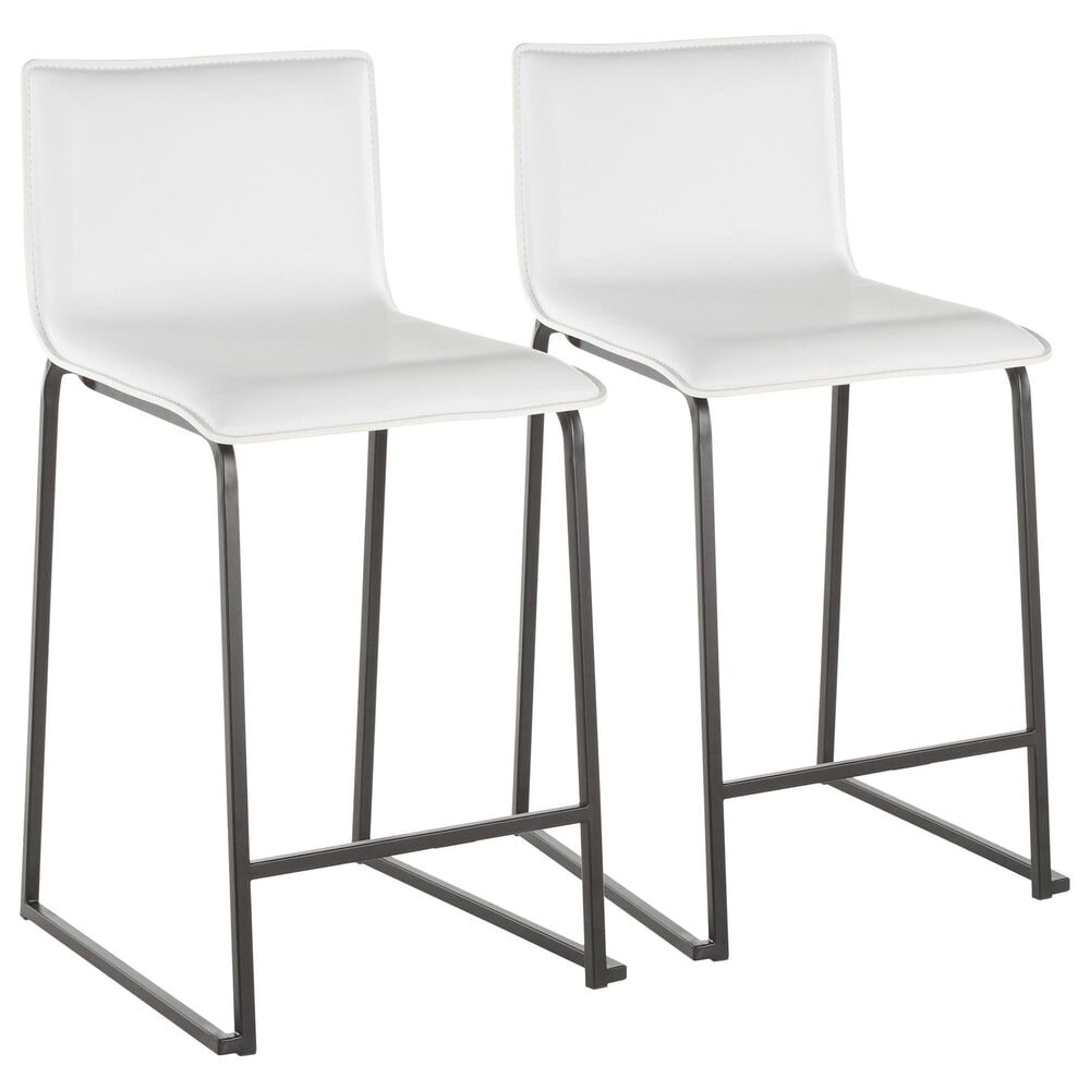 Lumisource Mara Counter Stool with White Cushion in Black (Set of 2), , large