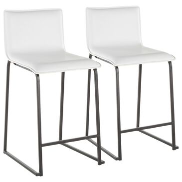 Lumisource Mara Counter Stool with White Cushion in Black (Set of 2), , large