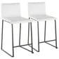 Lumisource Mara Counter Stool with White Cushion in Black (Set of 2), , large