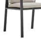 Armen Living Nofi Outdoor Dining Chair with Taupe Cushion in Charcoal and Teak (Set of 2), , large