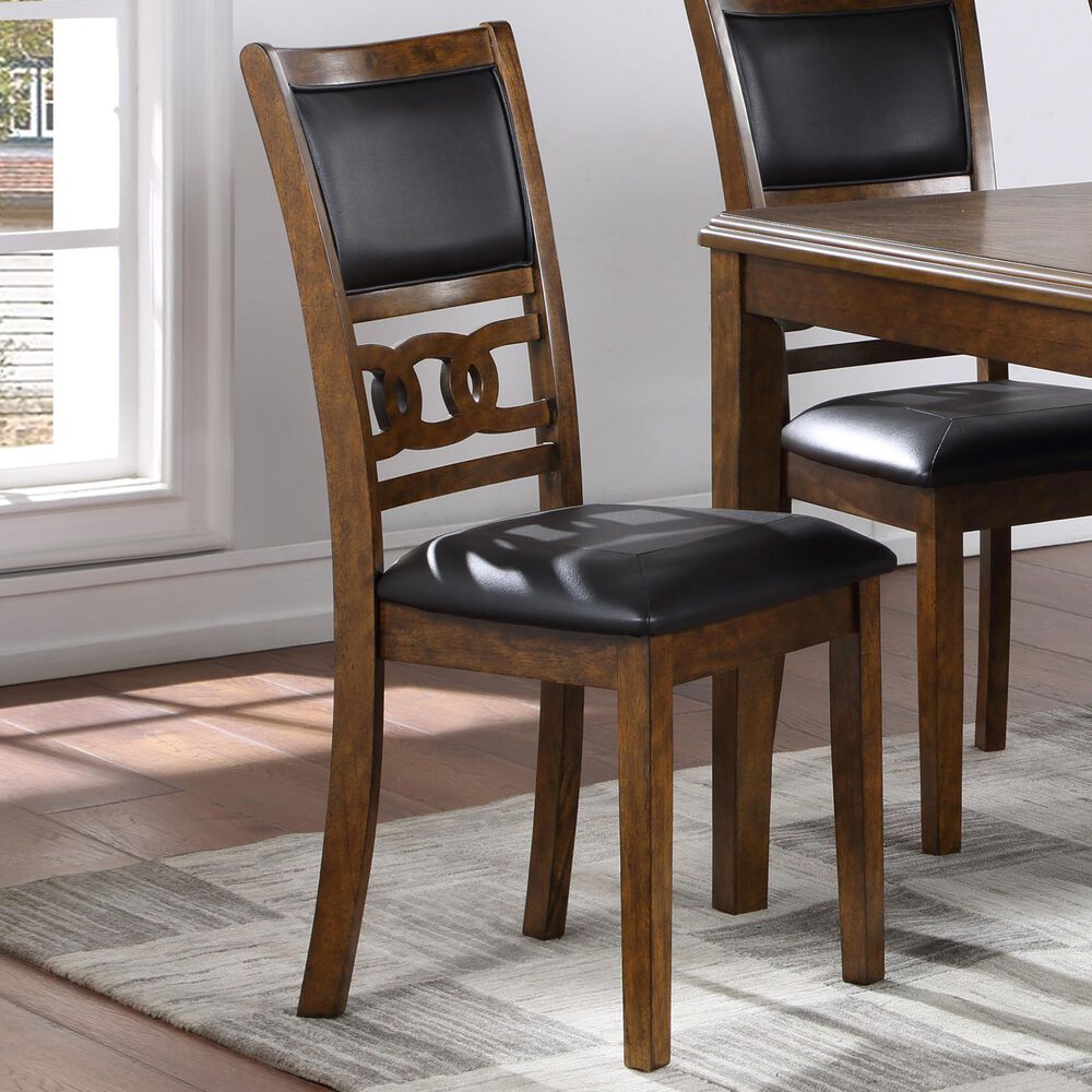 New Heritage Gia Side Chair with Black Cushion in Warm Brown, , large