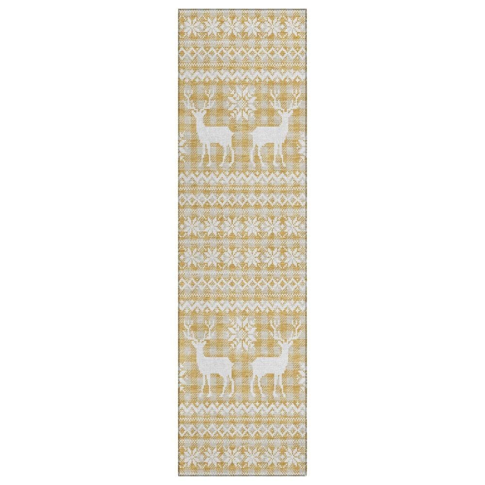 Dalyn Rug Company Wonderland WN28 2"3" x 7"6" Gold Indoor/Outdoor Runner, , large