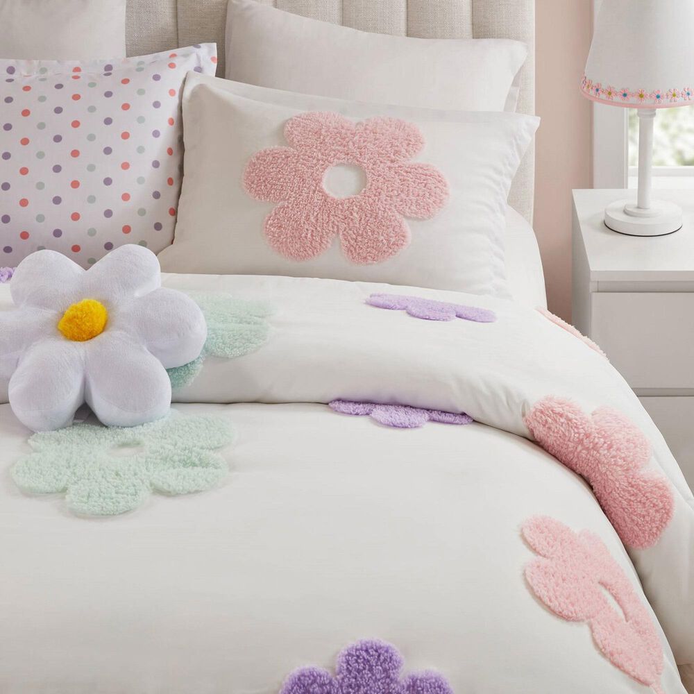 Hampton Park Gracie 4-Piece Full/Queen Comforter Set in White and Purple, , large