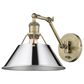 Golden Lighting Orwell 1-Light Wall Sconce in Aged Brass and Chrome, , large