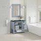 James Martin Vanities Breckenridge 36" Single Bathroom Vanity in Serenity Blue with 3 cm Charcoal Soapstone Quartz Top and Rectangular Sink, , large