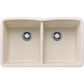Blanco Diamond 32" Equal Double Bowl Kitchen Sink in Soft White, , large