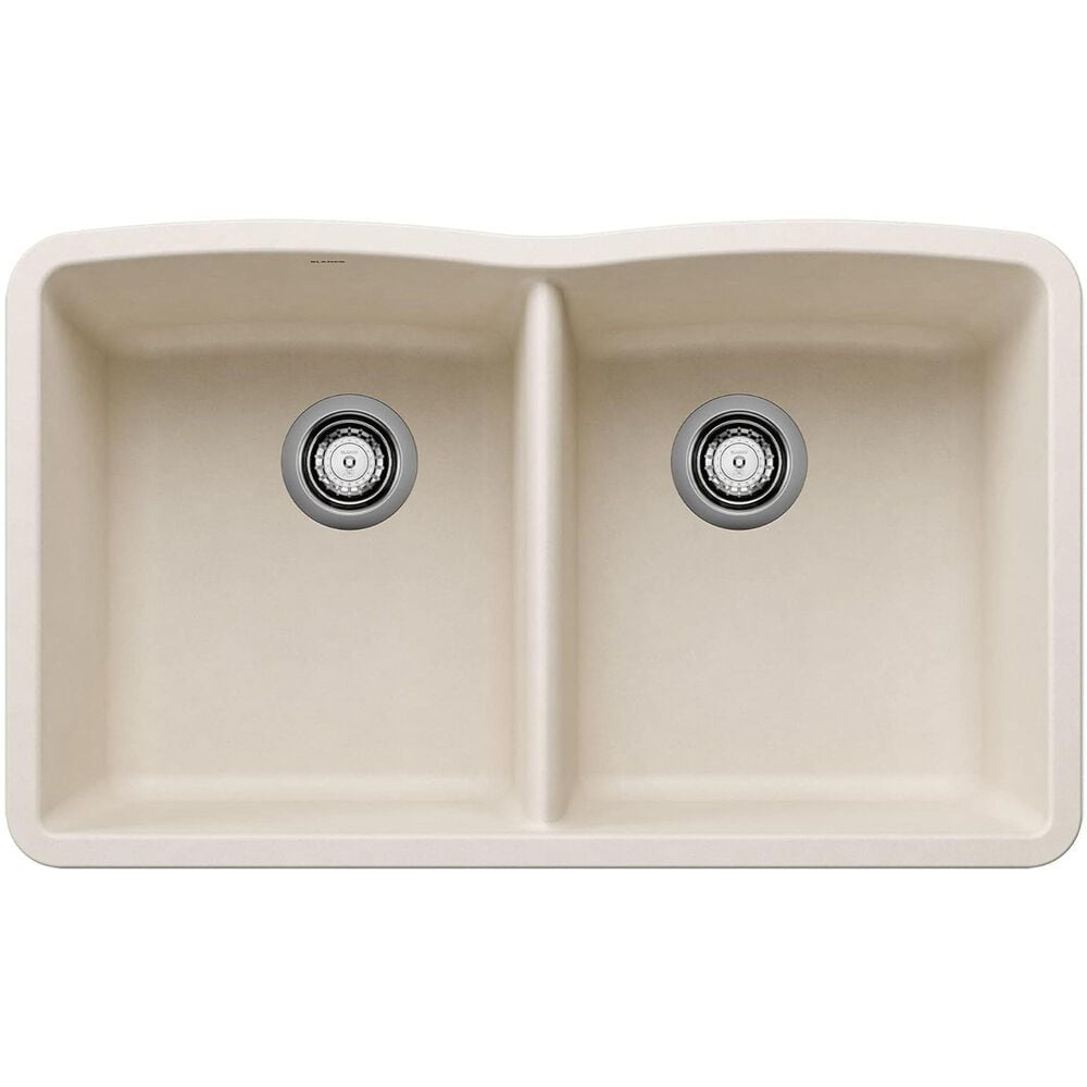 Blanco Diamond 32" Equal Double Bowl Kitchen Sink in Soft White, , large
