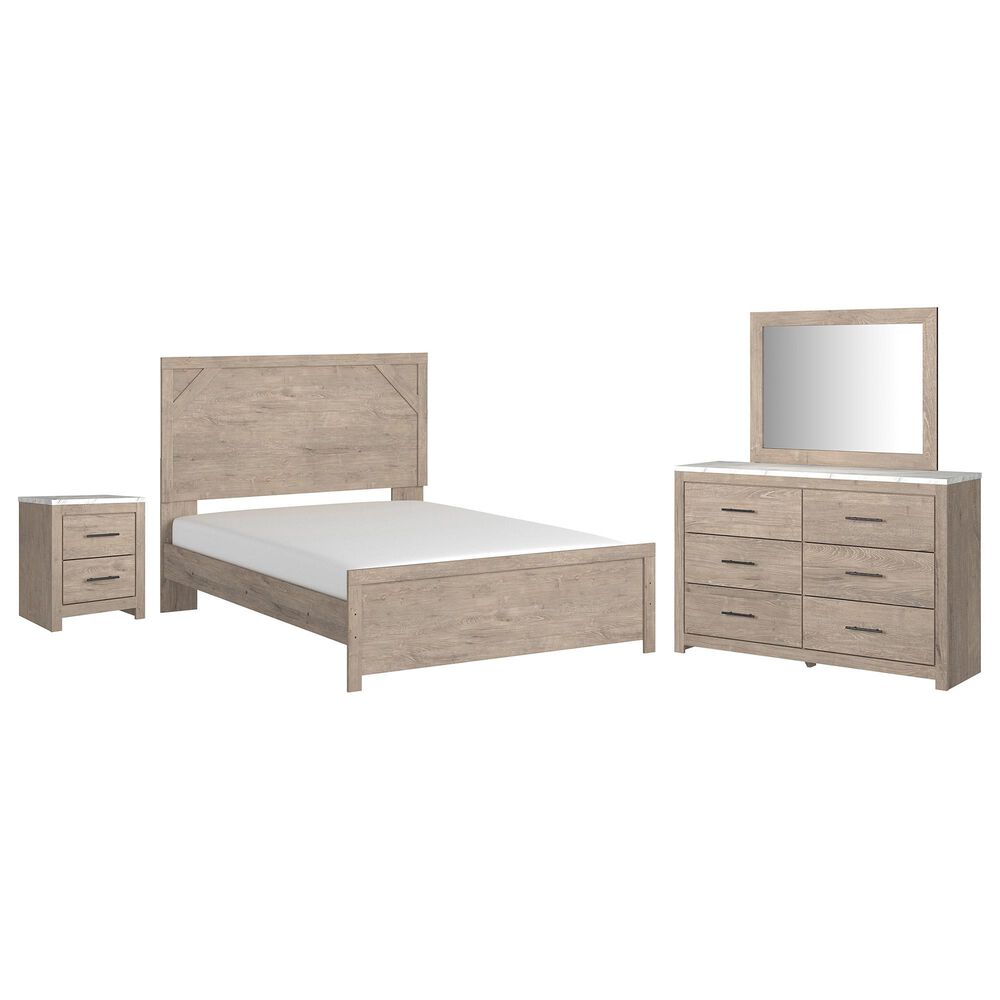 Signature Design by Ashley Senniberg 4 Piece Queen Bedroom Set in Light Brown and White, , large