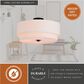 Vaxcel Burnaby 4-Light Semi-Flush Mount with White Linen Shade in Black, , large
