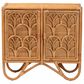Baxton Studio Baylor Rattan Storage Cabinet in Light Honey, , large