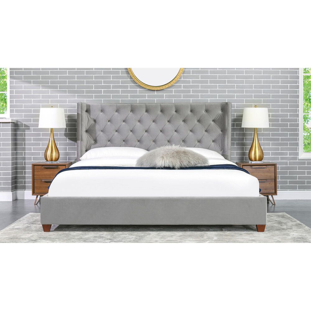 Jennifer Taylor Home Manhattan King Platform Bed in Opal Grey, , large