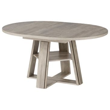 GARVEE 59" Oval Dining Table with Leaf in Light Ivory Gray - Table Only, , large