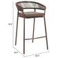 Zuo Modern Skye Patio Barstool in Brown (Set of 2), , large