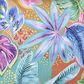 J. Queen Bold Hanalei 18" Square Throw Pillow in Aqua, Orange, Pink, and Blue, , large