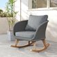 Hearth and Haven Outdoor Rocking Chair with Wooden Frame in Gray, , large