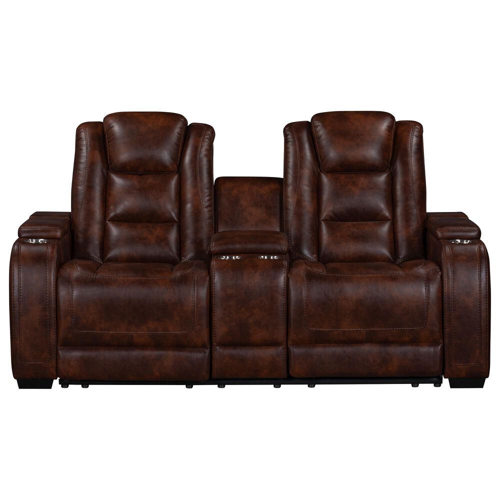 New Heritage Design Chester Power Reclining Loveseat in Brown, , large