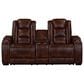 New Heritage Design Chester Power Reclining Loveseat in Brown, , large