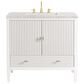 James Martin Vanities Myrrin 36" Vanity in Bright White with 3 cm Eternal Jasmine Pearl Quartz Top, , large