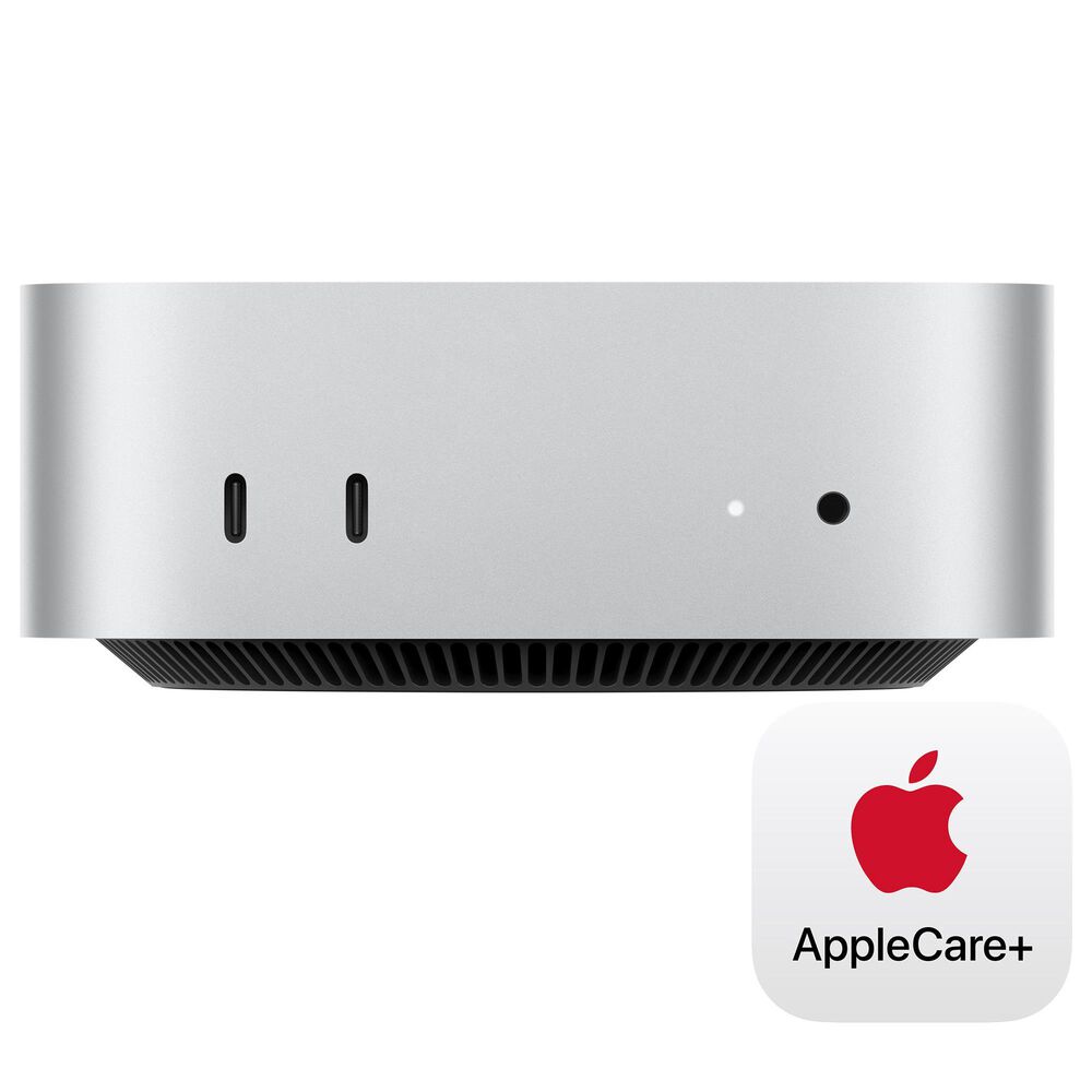 Apple Mac mini Desktop - Apple M4 chip - 10-core CPU - 24GB RAM - 10-core GPU - 512GB SSD in Silver with 3-Year AppleCare+, , large