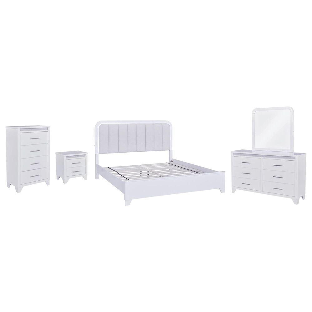 Ashley Jarlee 5-Piece California King Upholstered Bedroom Set in White, , large
