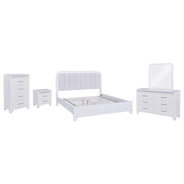 Ashley Jarlee 5-Piece California King Upholstered Bedroom Set in White, , large