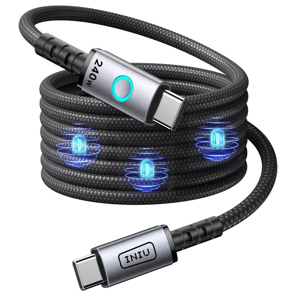 INUI Leopard 240W Magnetic Fast Charging Cable in Black, , large