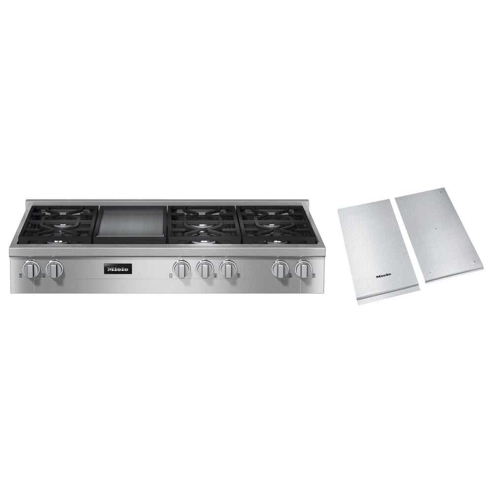 Miele 48" Liquid Propane Rangetop with Broil-Griddle Cover in Stainless Steel and Black, , large