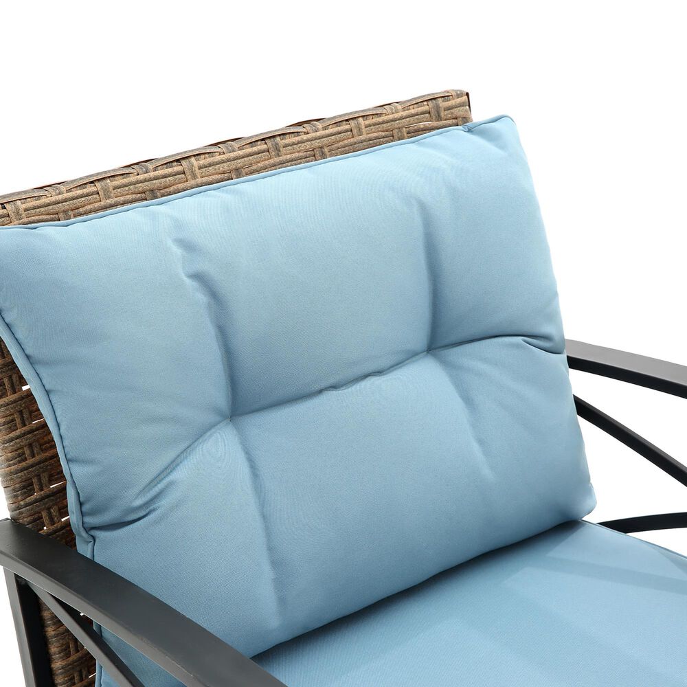 Hearth and Haven 3-Piece Outdoor Rocking Chair Set with Side Table in Blue, , large