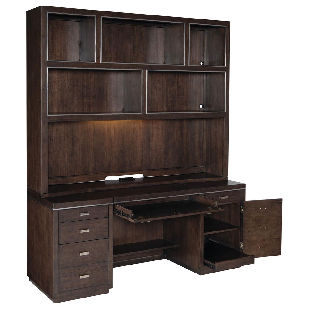 Hooker Furniture House Blend Credenza with Hutch in Dark Roast, , large