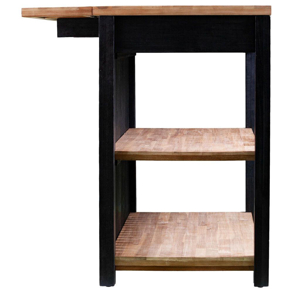 Southern Enterprises Berinsly 3-Piece Expandable Freestanding Kitchen Island Set in Black and Natural, , large