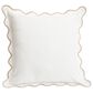 20" x 20" Throw Pillow with Scallop Edge in Off White and Beige, , large