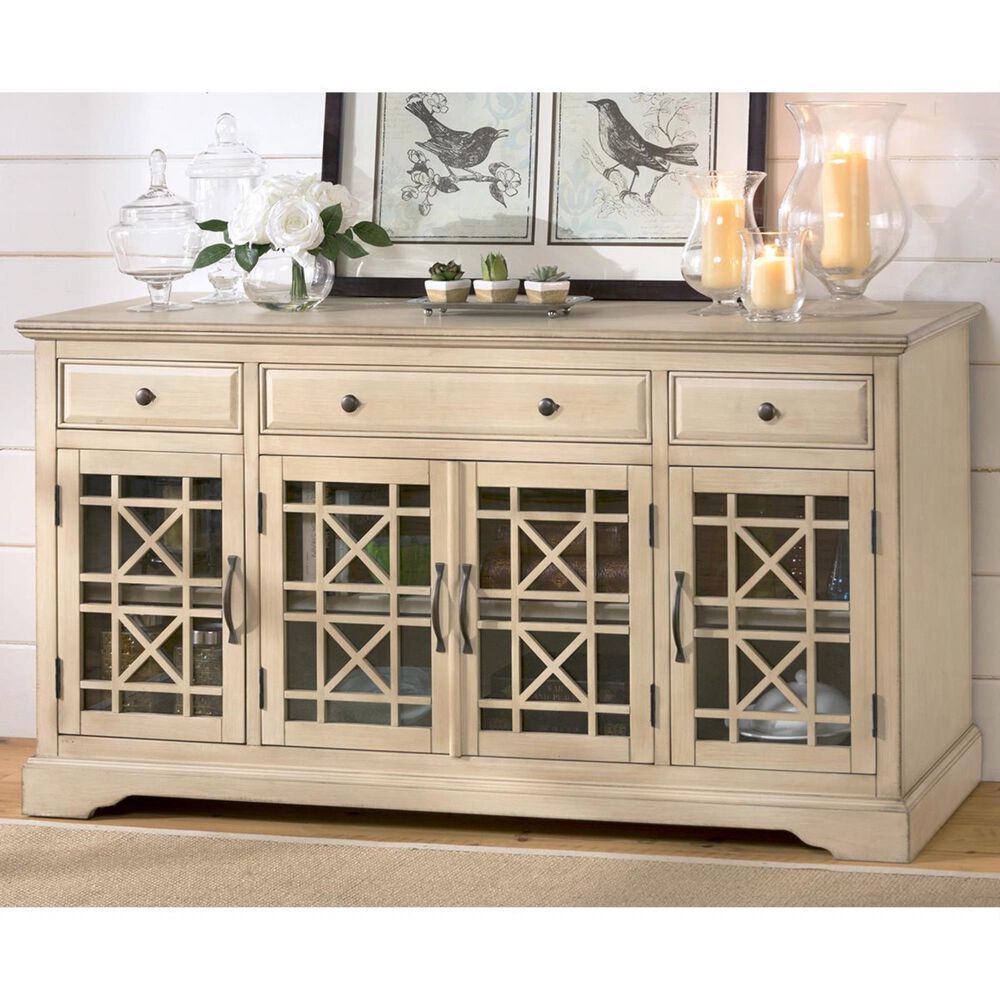 Waltham Craftsman 60" TV Console in Antique Cream, , large