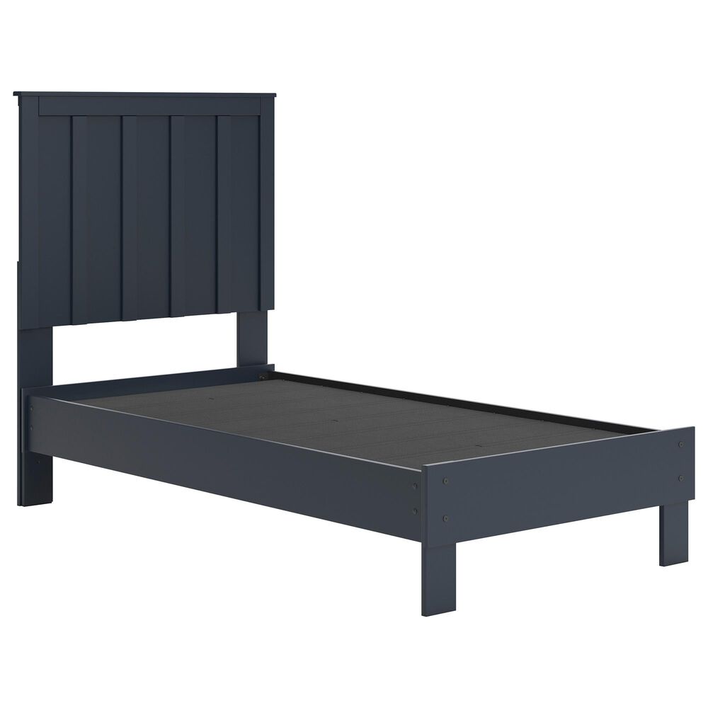 Ashley Simmenfort Twin Platform Bed in Navy Blue, , large