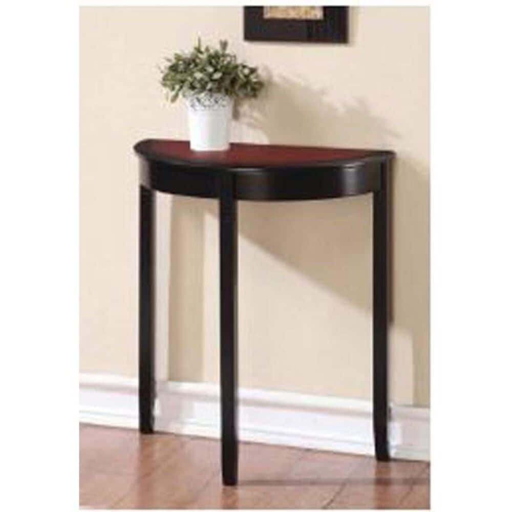 Linden Boulevard Camden Demi Lune Console Table in Black Cherry, , large