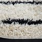 Safavieh Venus Shag VNS604A 6"7" Round Ivory and Black Area Rug, , large