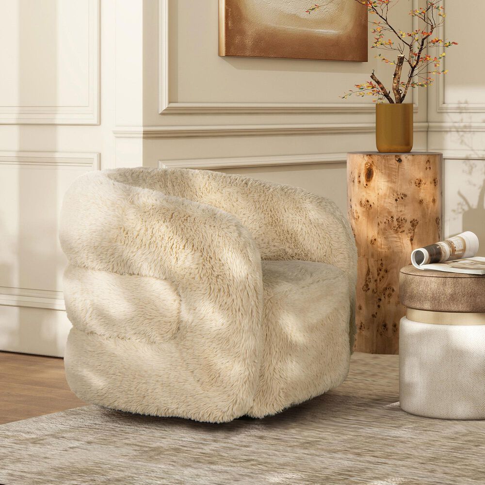 Jennifer Taylor Home Colt Swivel Arm Chair in Cream Beige, , large