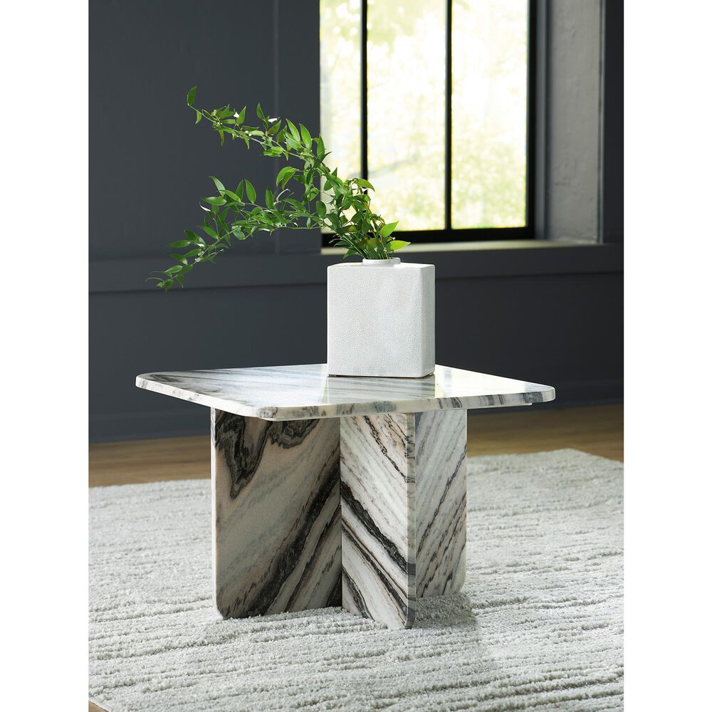 Ashley Baretton 18" Coffee Table in Black, White and Taupe, , large
