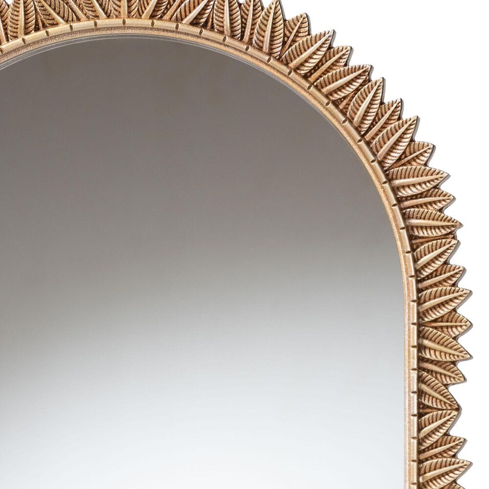 Baxton Studio Caitlin Arch Accent Wall Mirror in Antique Gold, , large