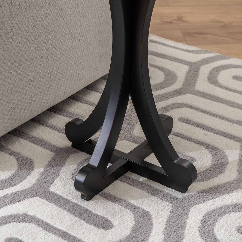 Linden Boulevard Dylan Sculptural Pedestal End Table in Black, , large