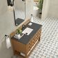 James Martin Malibu 48" Single Bathroom Vanity in Amber Birch with 3 cm Parisien Bleu Quartz Top and Rectangular Sink, , large