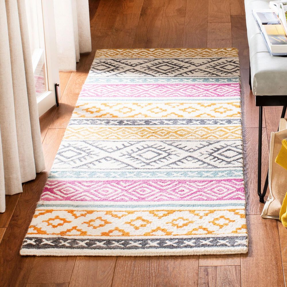 Safavieh Micro-Loop 2&#39;3&quot; x 7&#39; Ivory and Rust Runner, , large