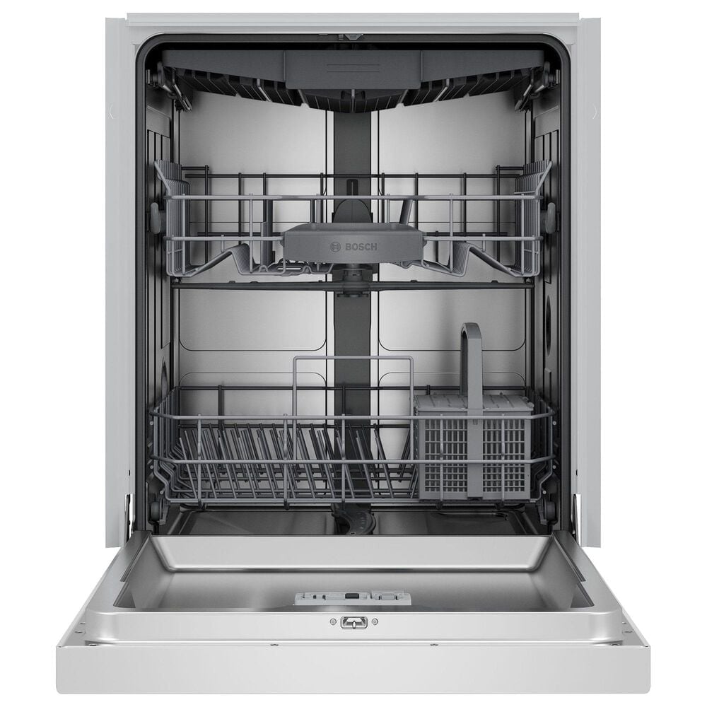 Bosch 300 Series 24&quot; Built-In Recessed Handle Dishwasher with 8 Wash Cycles in White, , large